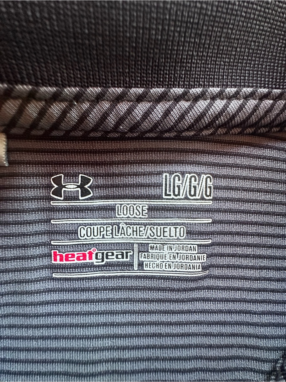 Men's Under Armour Black Micro-Stripe Polo Shirt - Picture 2 of 3